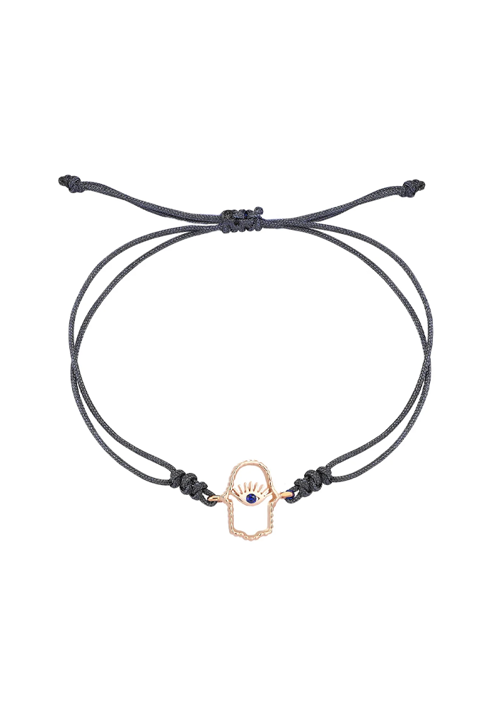 Bracelet Hamsa Cord Gris - Kismet By Milka