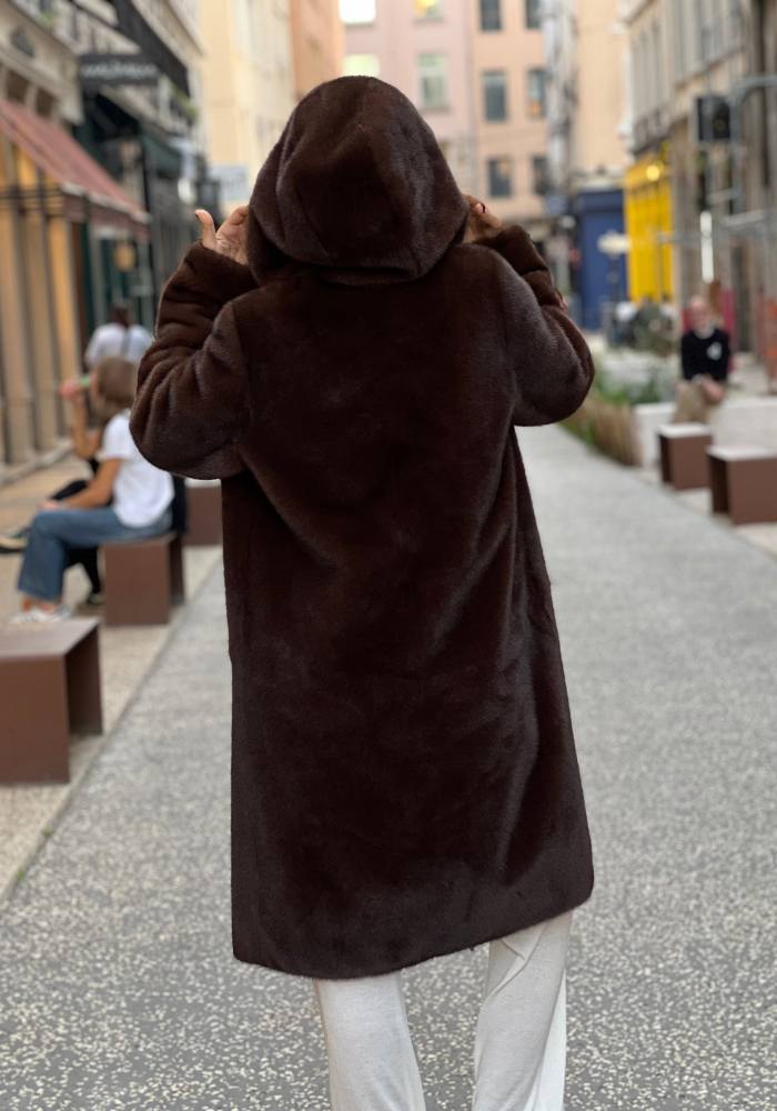 Manteau Parka Marron Et Noire - Lou Andrea