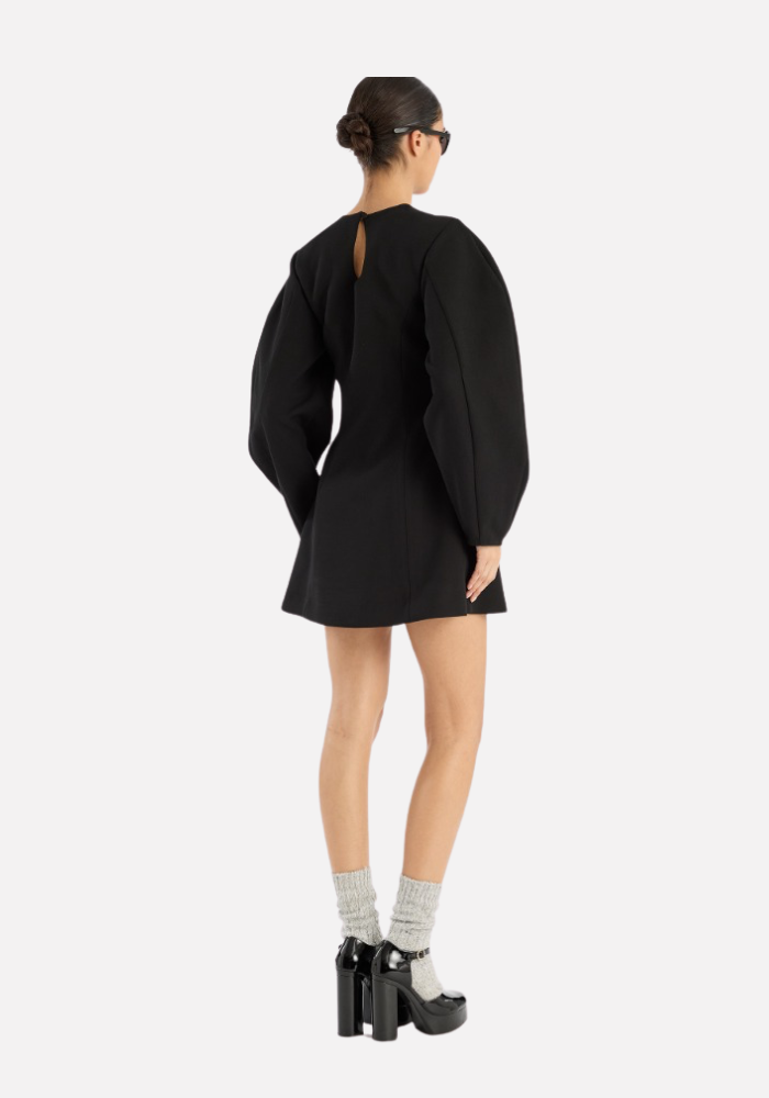 Robe Courte Suiting Flared Noire - Rotate 