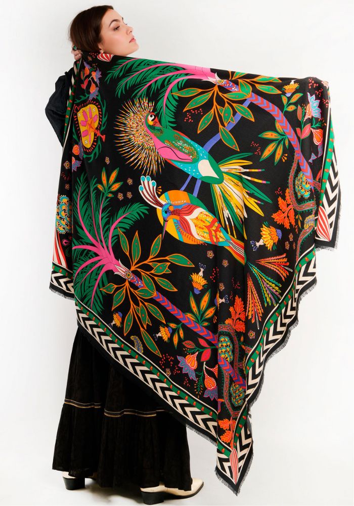 Foulard Magic Noir Grand Modèle - Wild by Amenapih