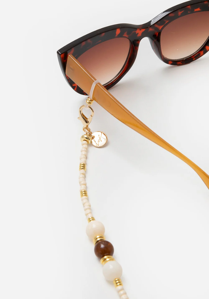Chaîne De Lunettes Iris Perles Beiges - La Coque Française