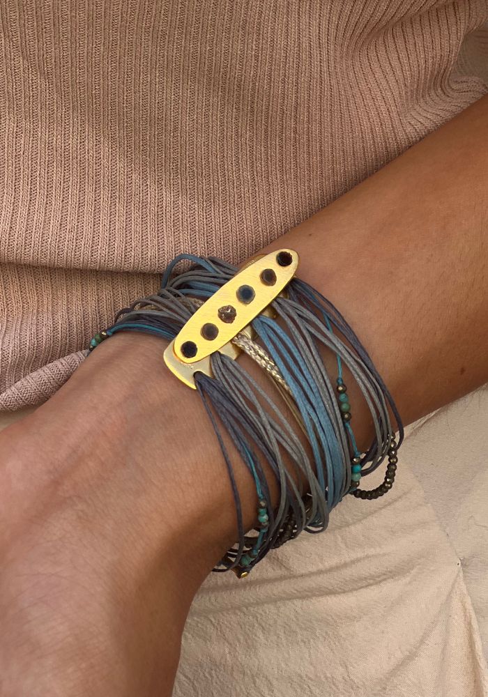 Bracelet Multi Rangs Bleu - Mary Gaitani 