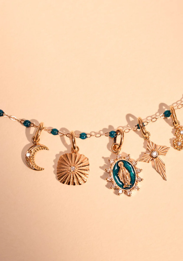 Pendentif Petite Lune Or Rose Et Diamants - Gigi Clozeau