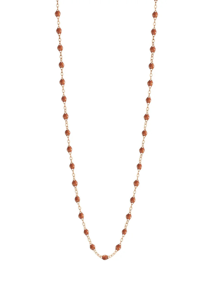 Sautoir Classique Gigi Or Rose Et Résines Fauve 60cm - Gigi Clozeau