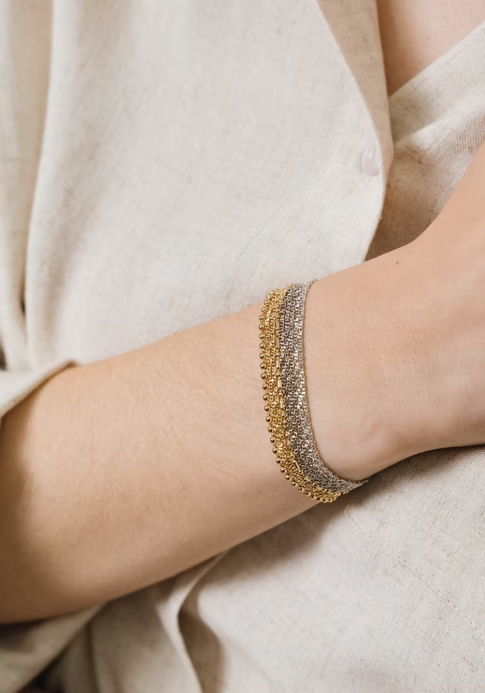 Bracelet Nora Misty Gold Et Argent - Semi Lunaire