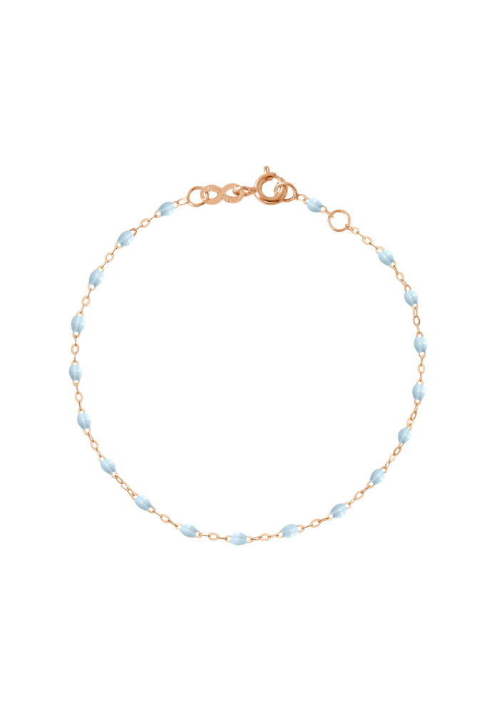 Bracelet Classique Gigi Or Rose Et Résines Bleu Layette 17cm - Gigi Clozeau