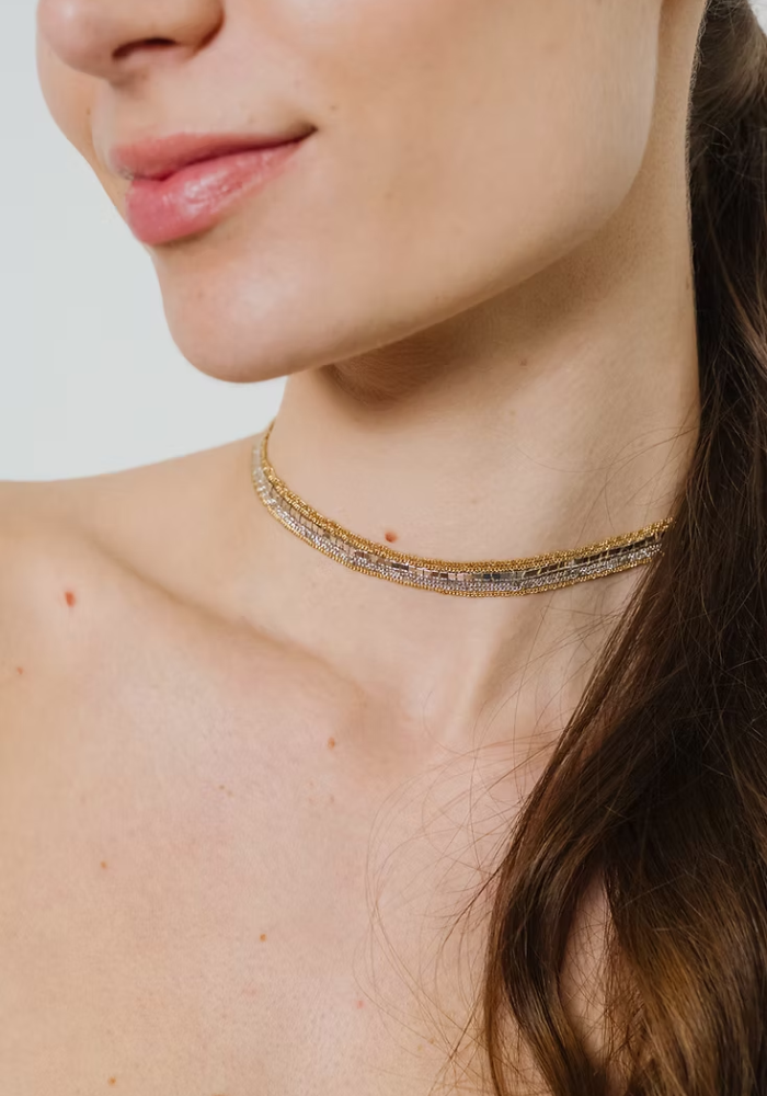 Choker Astrid gold palladium - Semi Lunaire
