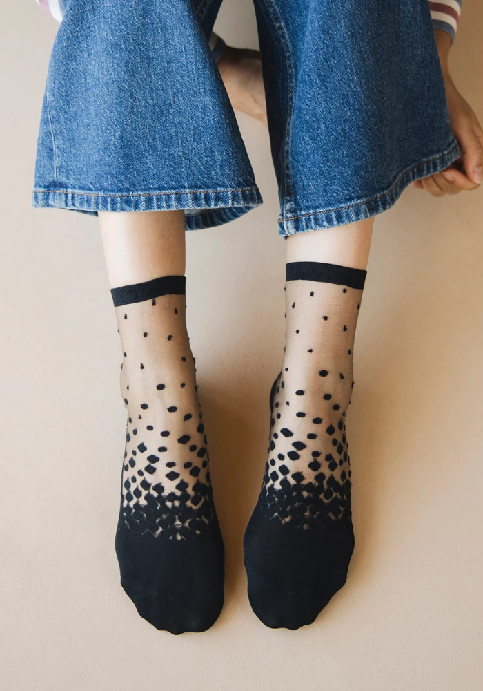 Chaussettes Transparentes Nakameguro Noir - Atelier Saint Eustach