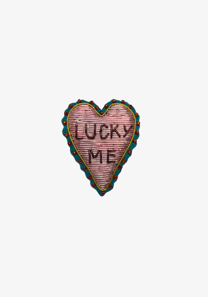 Broche Coeur Lucky Me Rose