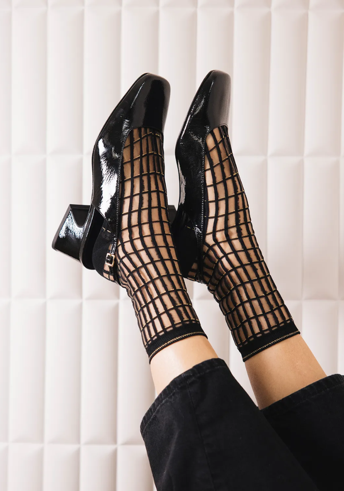 Chaussettes Transparents Blox Quadrilles - Atelier Saint Eustache