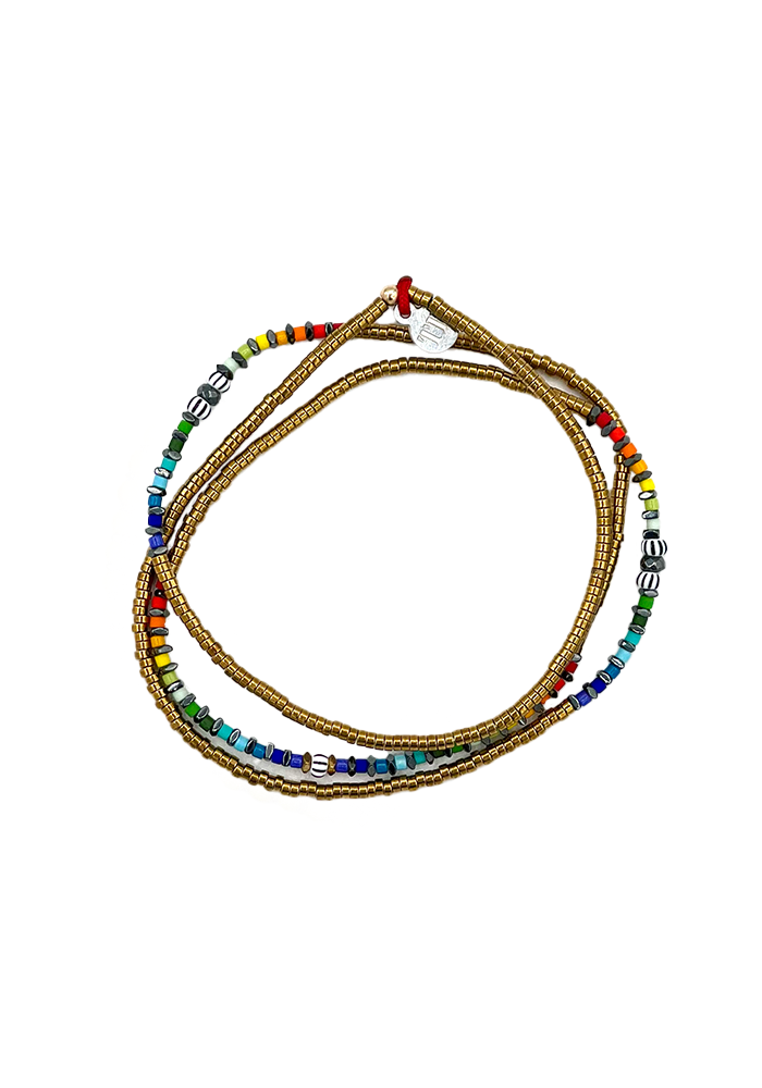 Bracelet 3 Tours Ou Collier Alice Rainbow - Têtes Blondes