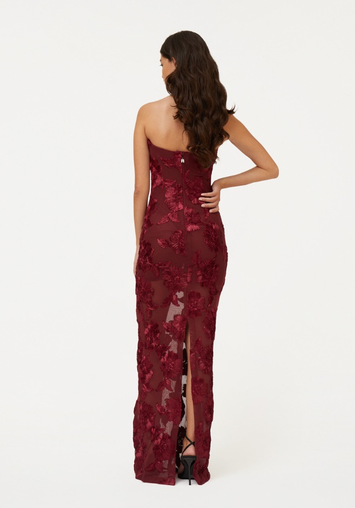 Robe 3D Mesh Maxi Bordeaux - Rotate