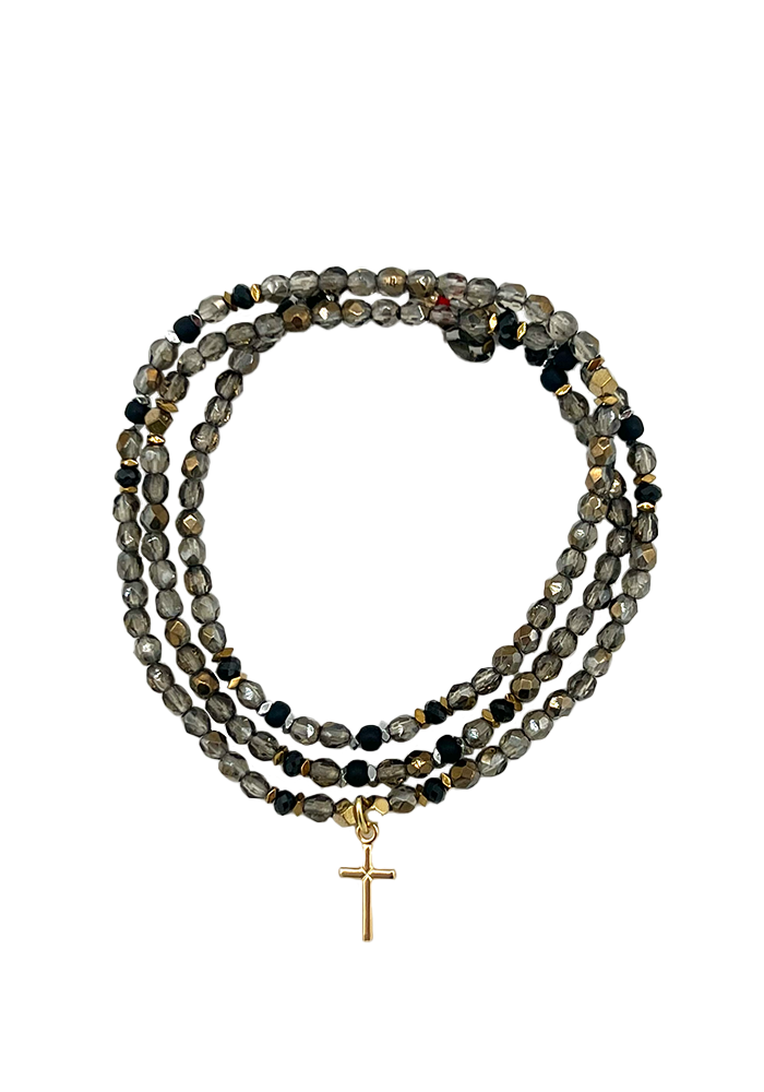 Bracelet 3 Tours Ou Collier Croix Gold - Têtes Blondes