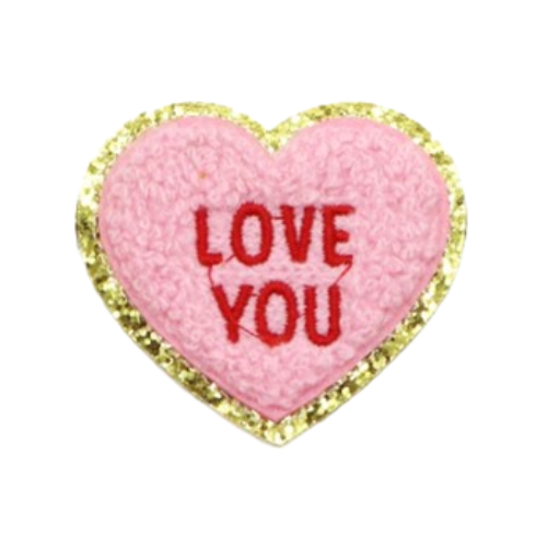 Heart Iron-on Patch With Love You Message