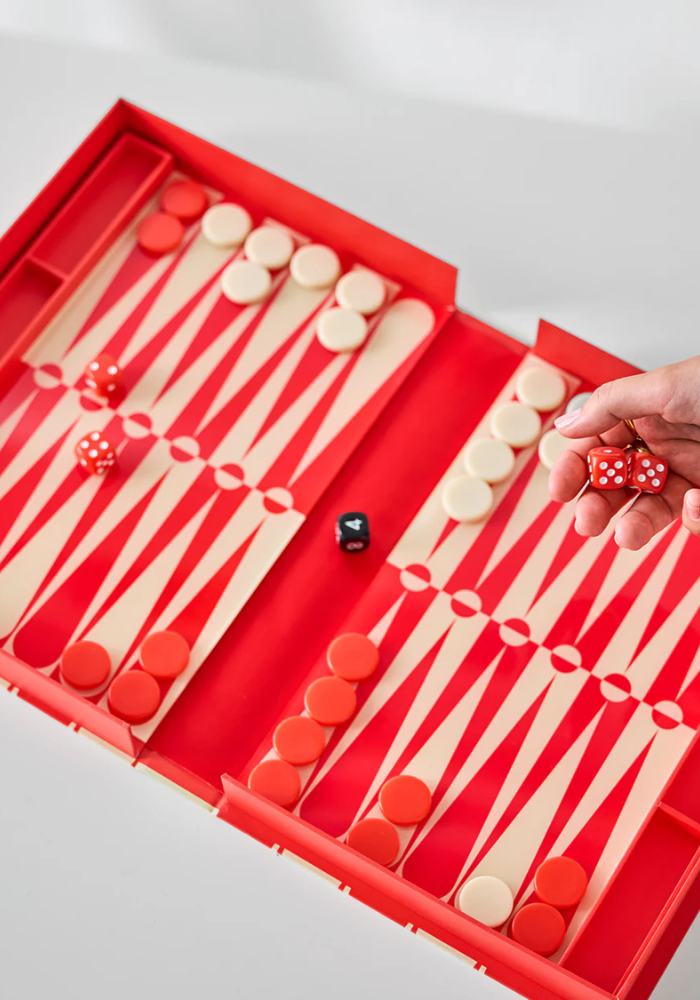 Jeu The Art Of Backgammon Rouge Et Beige - Printworks
