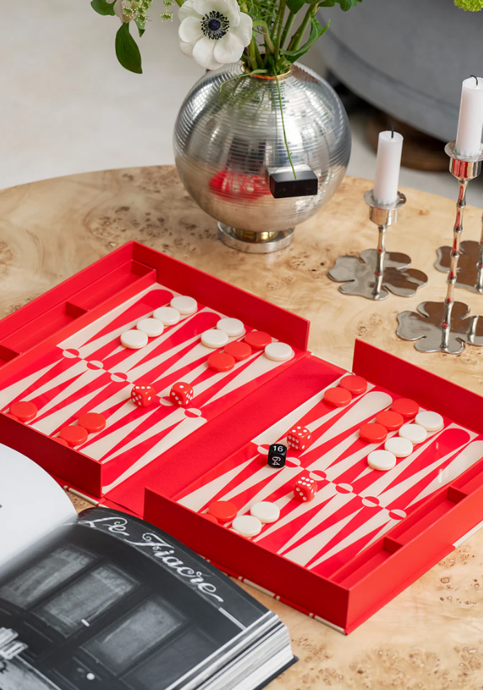 Jeu The Art Of Backgammon Rouge Et Beige - Printworks