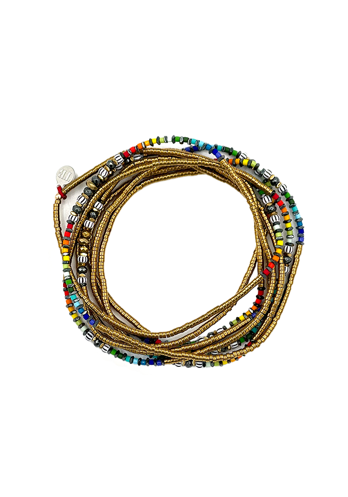 Bracelet 8 Tours Ou Sautoir Alice Rainbow - Têtes Blondes