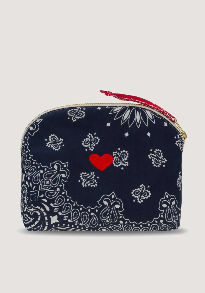 Trousse De Toilette Vanity Small Coeur Navy Real Red - Call It By Your Name