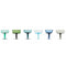 Set Of 6 Blue And Green Champagne Glasses