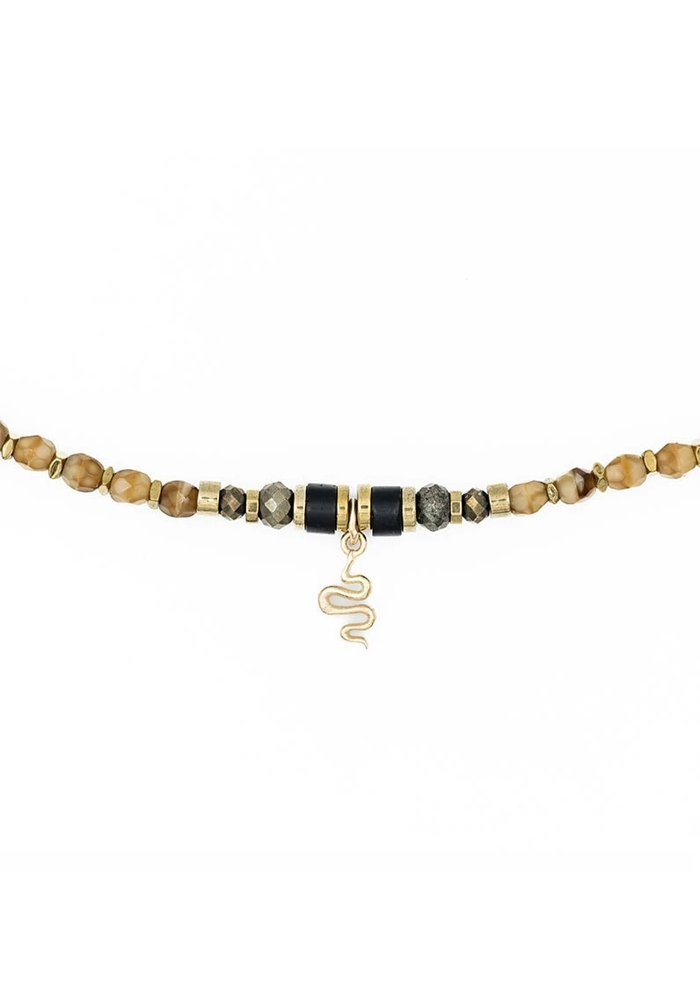 Bracelet 3 Tours Ou Collier Ana Caramel - Têtes Blondes