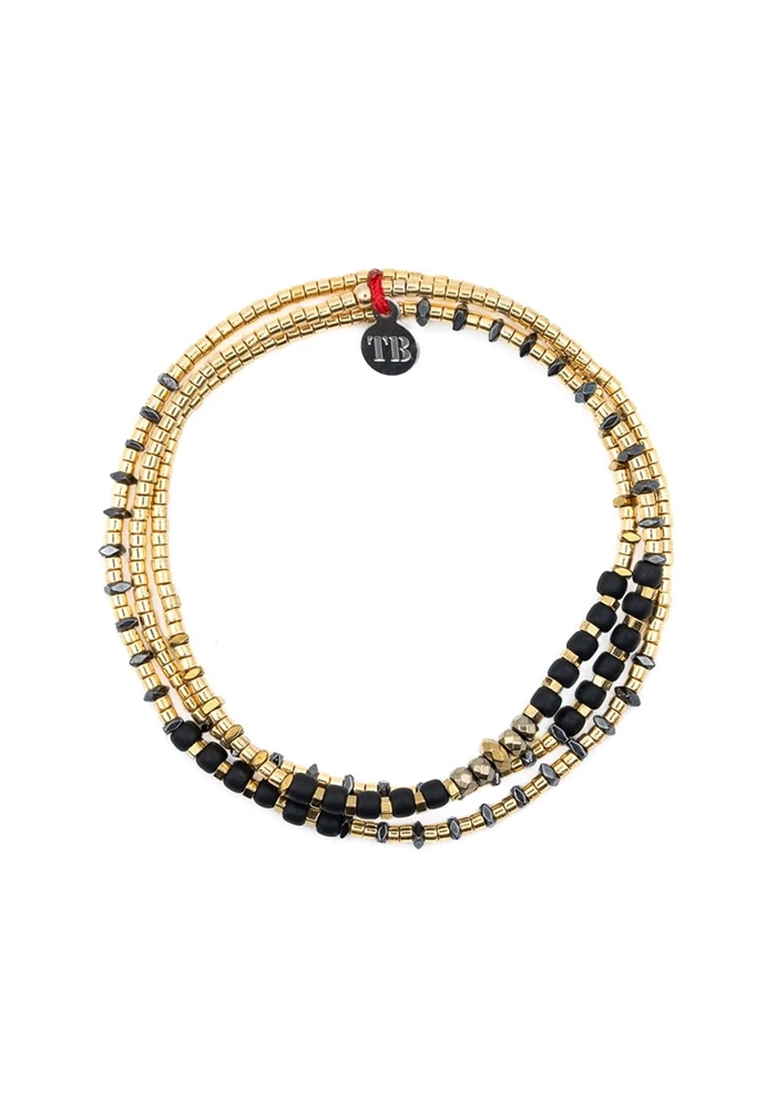 Bracelet 3 Tours Ou Collier Andy Gold Black - Têtes Blondes