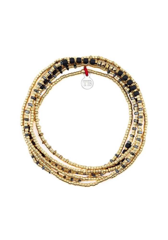 Bracelet 6 Tours Ou Collier Andy Gold Black - Têtes Blondes