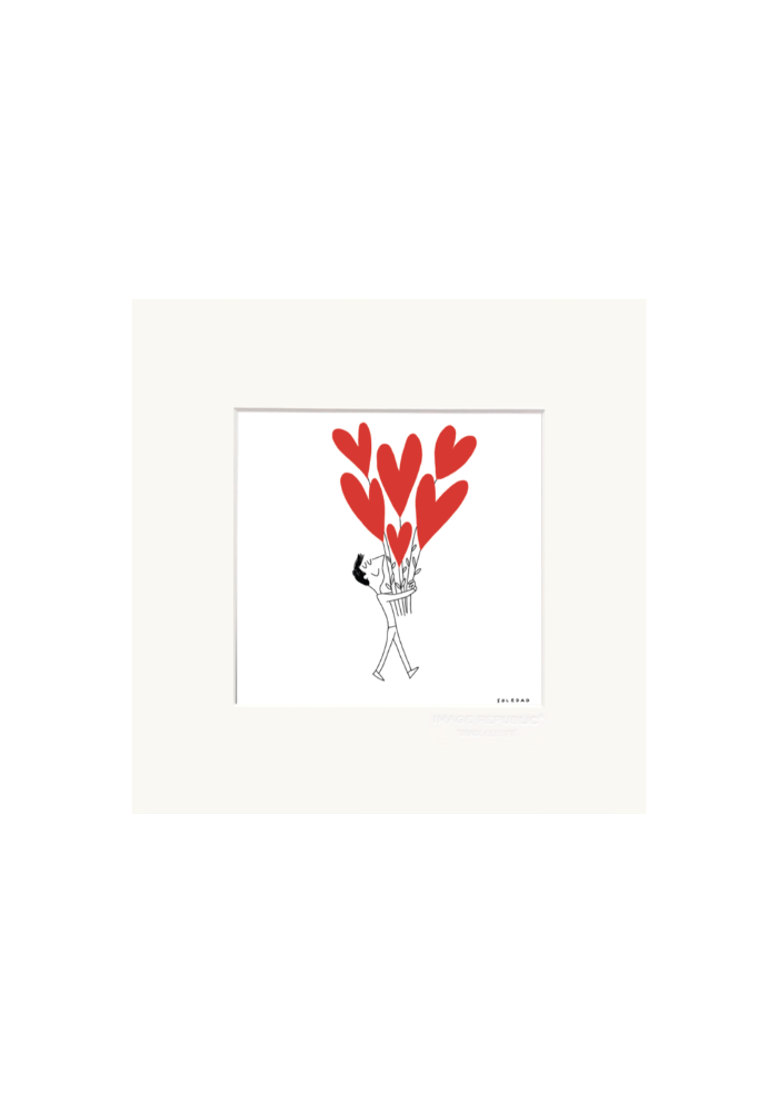 Affiche Garçon Bouquet Coeur Soledad 22x22 - Image Republic