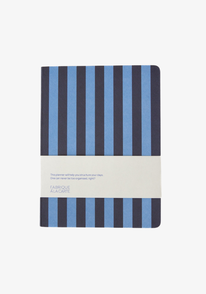 Agenda 2027 Fabrique À Rayures Verticales Bleu & Bleu Marine - A-Journal