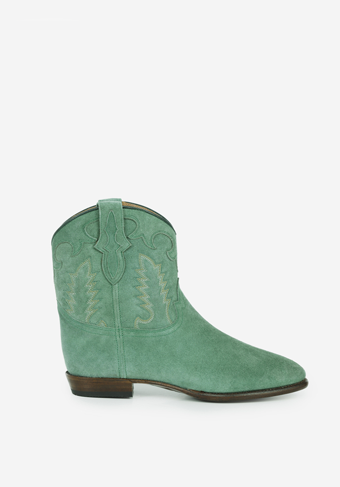 Early Midnight Suede Green Ankle Boots 