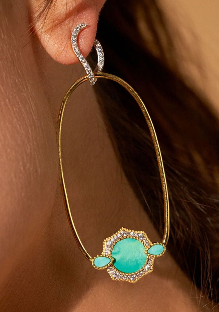 Boucles d'oreille Janih Turquoise - Be Maad