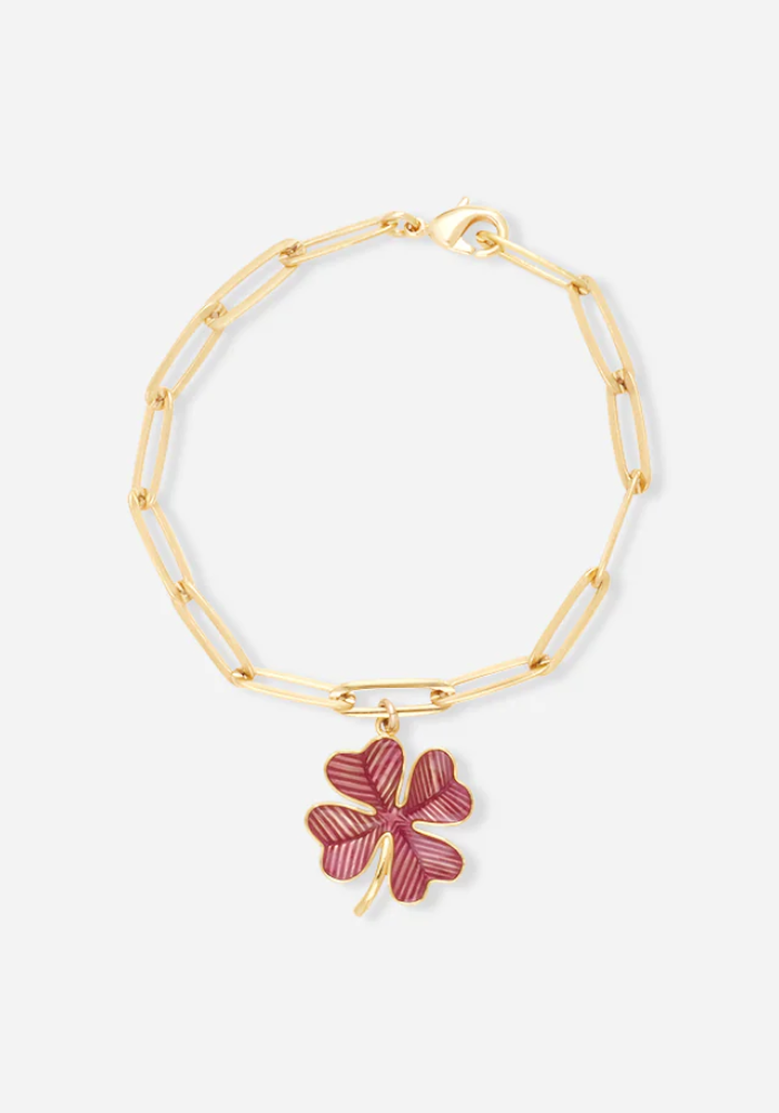 Bracelet Shamrock Émaillé Prune - Alexandra Margnat