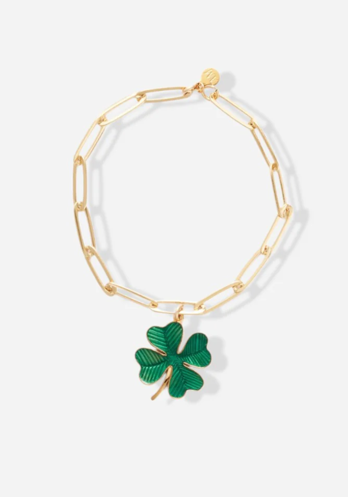 Bracelet Shamrock Emaillé Vert - Alexandra Margnat