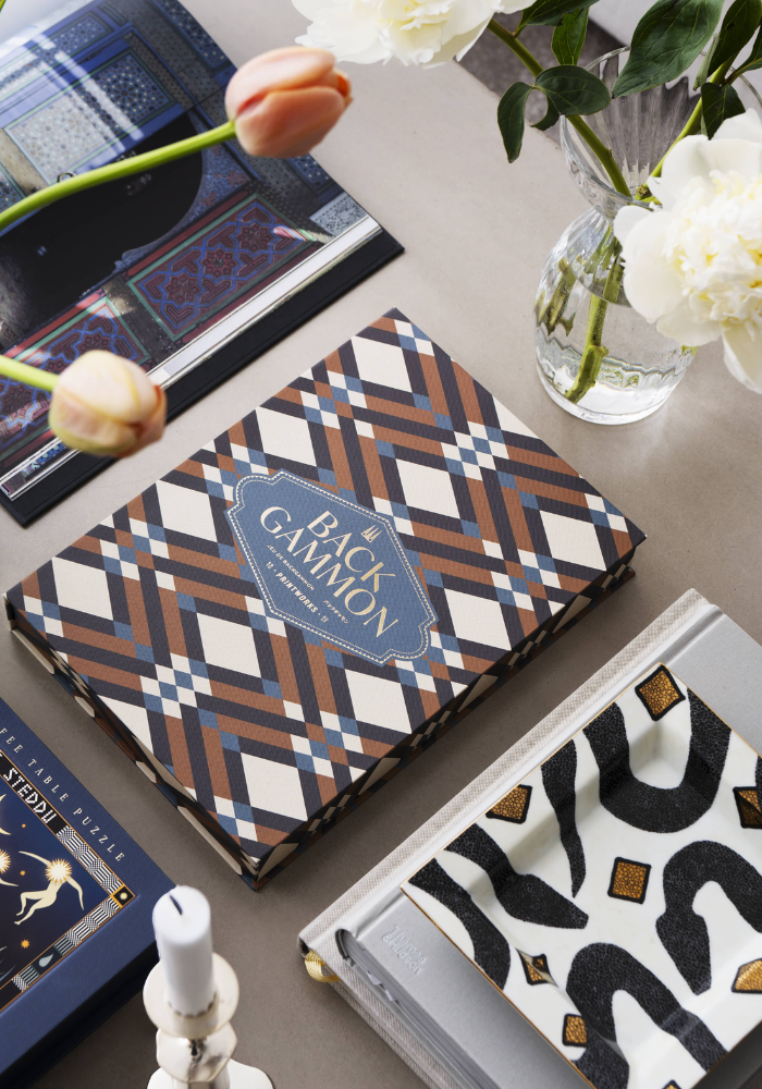 Backgammon Bazaar Bleu Et Terracotta - Printworks
