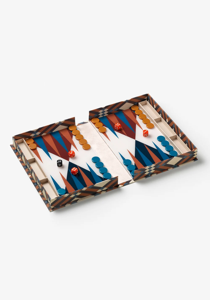 Backgammon Bazaar Bleu Et Terracotta - Printworks