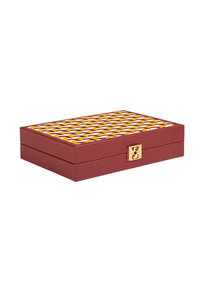 Backgammon Medium Cremisi Monogramme - Hector Saxe