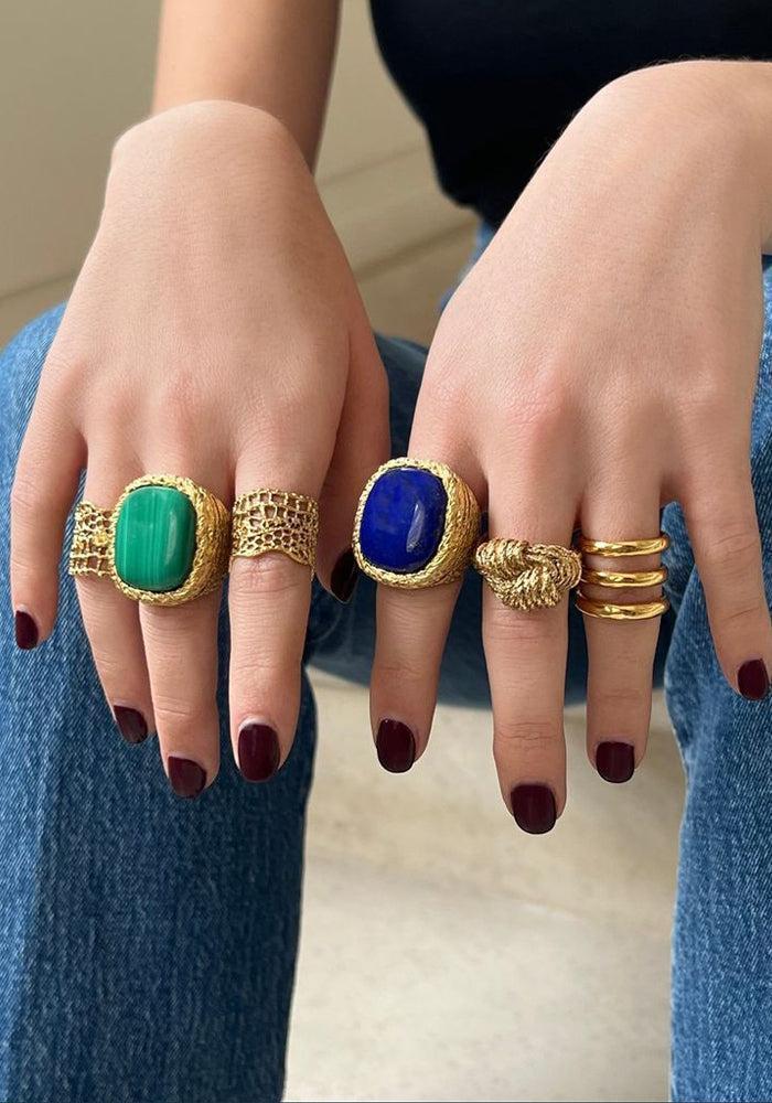 Miki Malachite ring Aur lie Bidermann