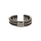 Bague Homme 2 Cordes De Basse Emballées Argent Vieilli