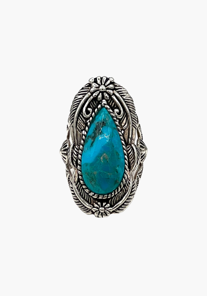 Bague XL Turquoise En Goutte