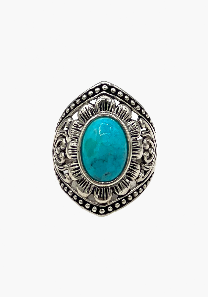 Bague Losange Avec Turquoise