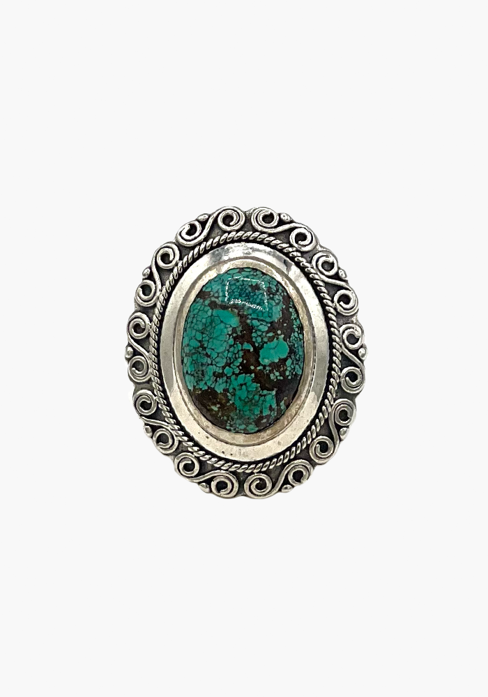 Bague Arabesque Et Turquoise