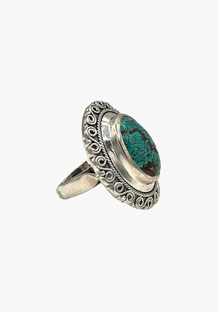 Bague Arabesque Et Turquoise