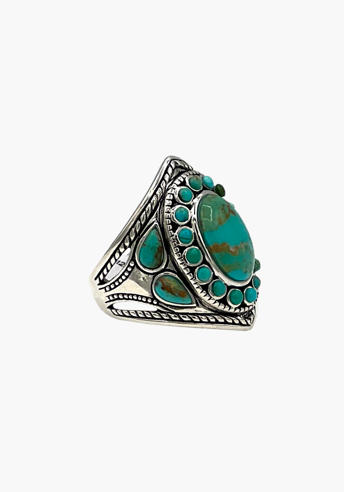 Bague Losange Multi Turquoises