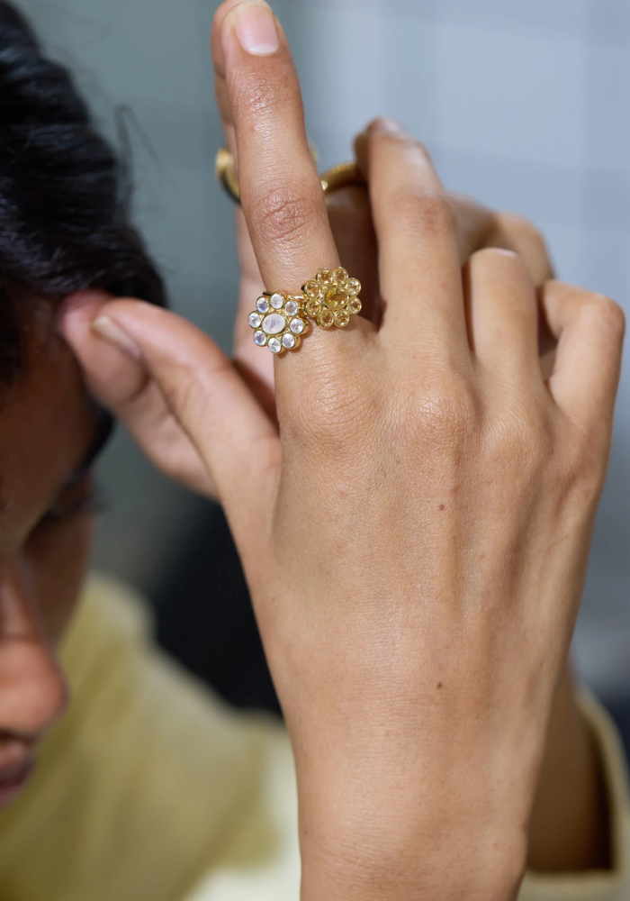 Bague 9 Planètes Pierre De lune - Dorothée Sausset