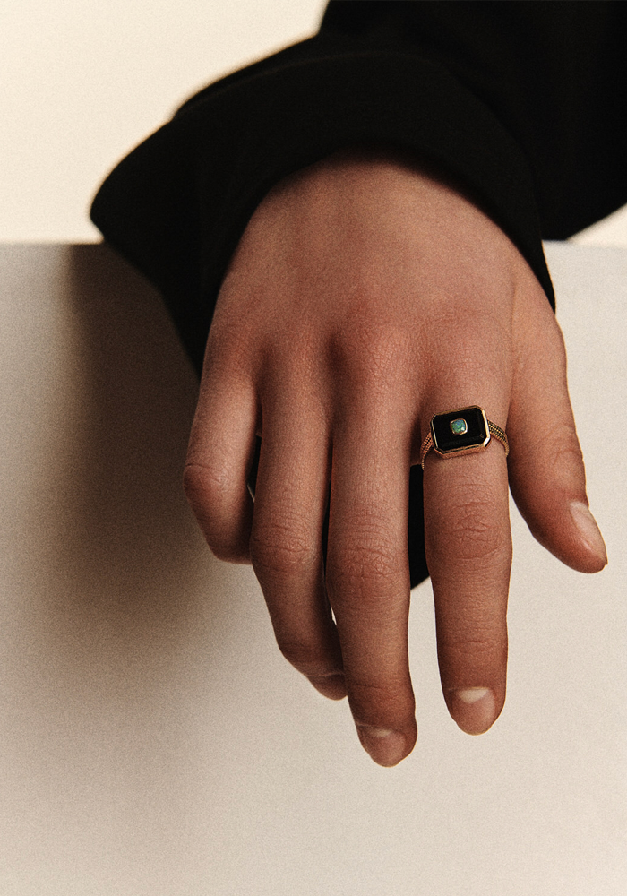 Bague Anton 1 Onyx Noir - Pascale Monvoisin