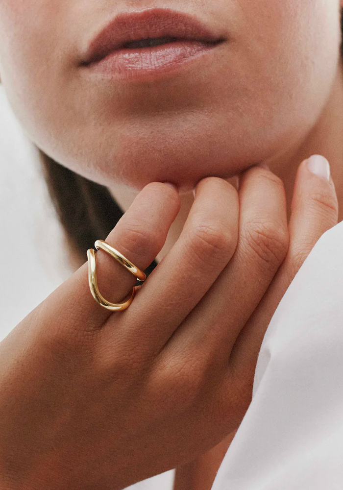 Bague Écho Plaqué Or - Mayrena
