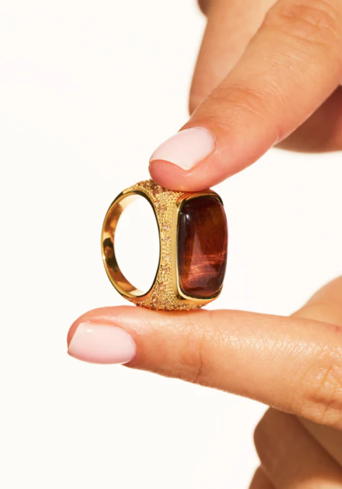 Bague Empreinte Oeil De Tigre - Be Maad