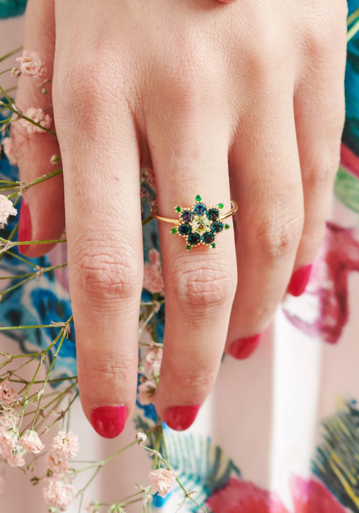 Bague Felicidad Rainbow - Rosa Maïtea