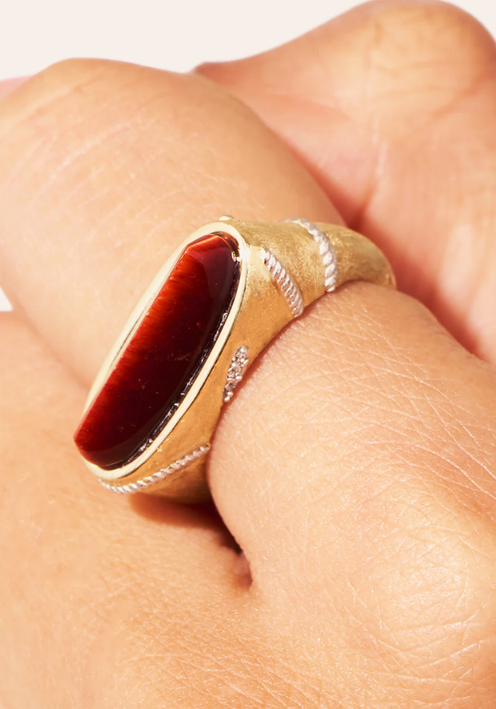 Bague Minuit Oeil De Tigre - Be Maad