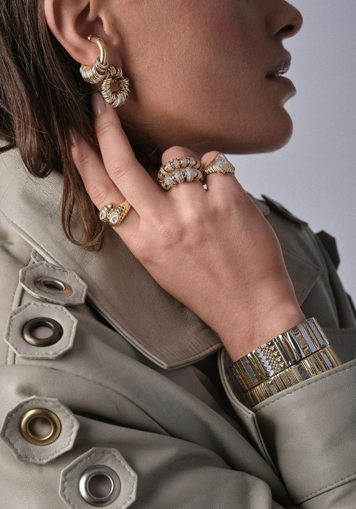 Bague Nefertiti Doré Triple - Sigal
