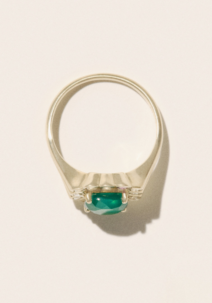 Bague Robin N°1 Calcedoine Vert - Pascale Monvoisin